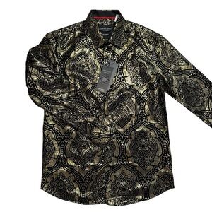 NWT New $189 American Breed The Ultimate Fashion Gold Long Sleeve Shirt Shirt S